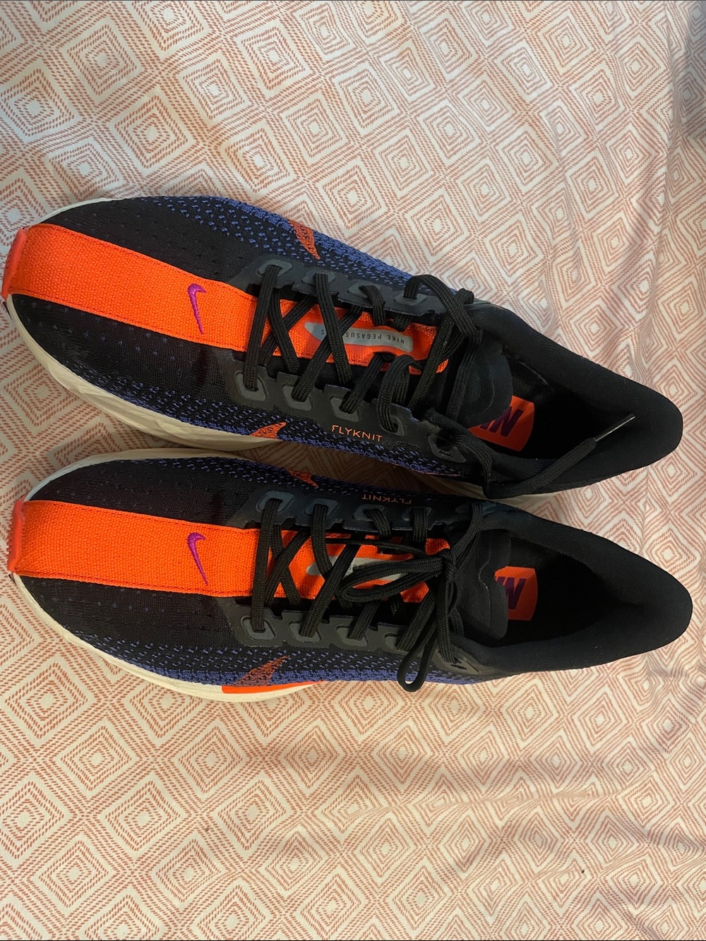Nike Flyknit Trainers - Black, Orange & Purple Accents